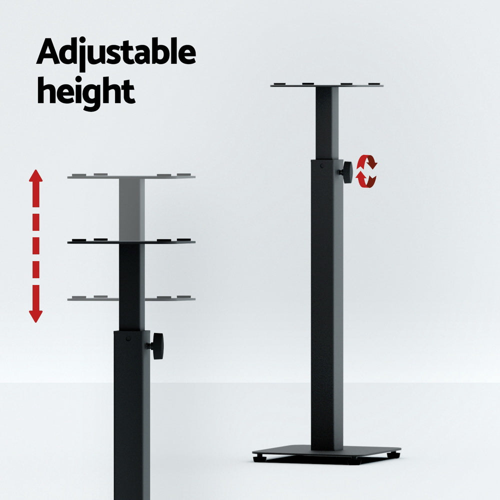 Adjustable Alpha Steel Speaker Stands (Set of 2) - 70-117cm Height
