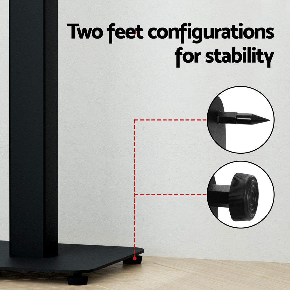 Adjustable Alpha Steel Speaker Stands (Set of 2) - 70-117cm Height