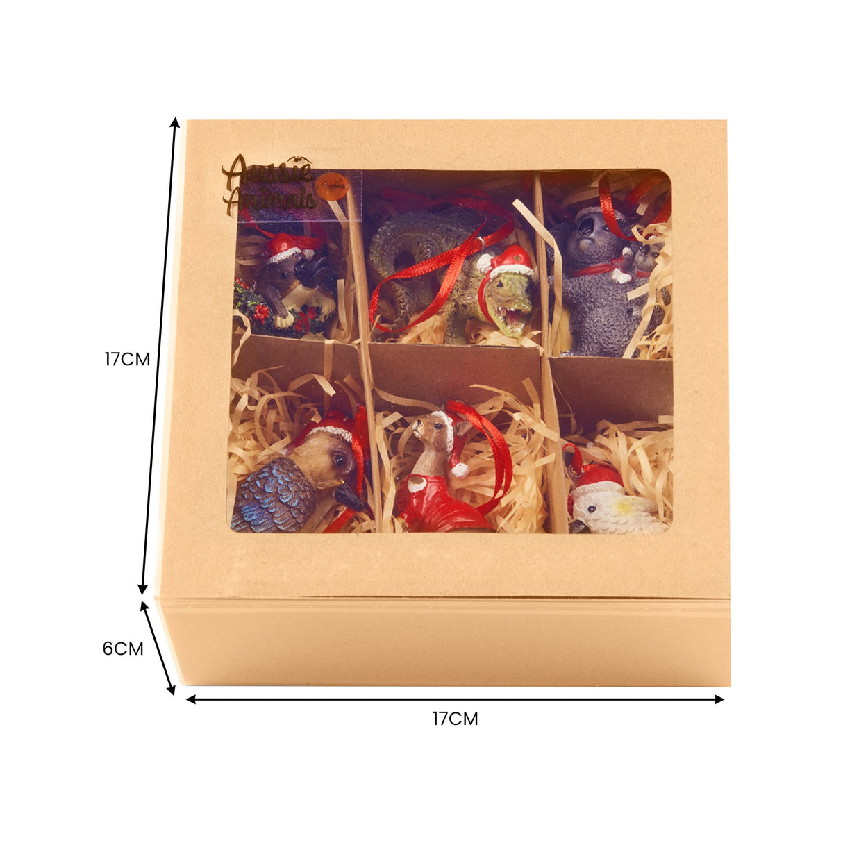 Aussie Animals Pack of 6 Christmas Baubles Decoration Gift Pack