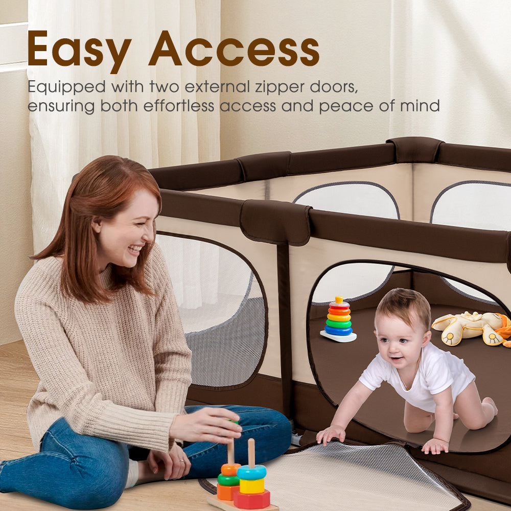 Playpals Baby Playpen Kids Safety Gate 150x180cm
