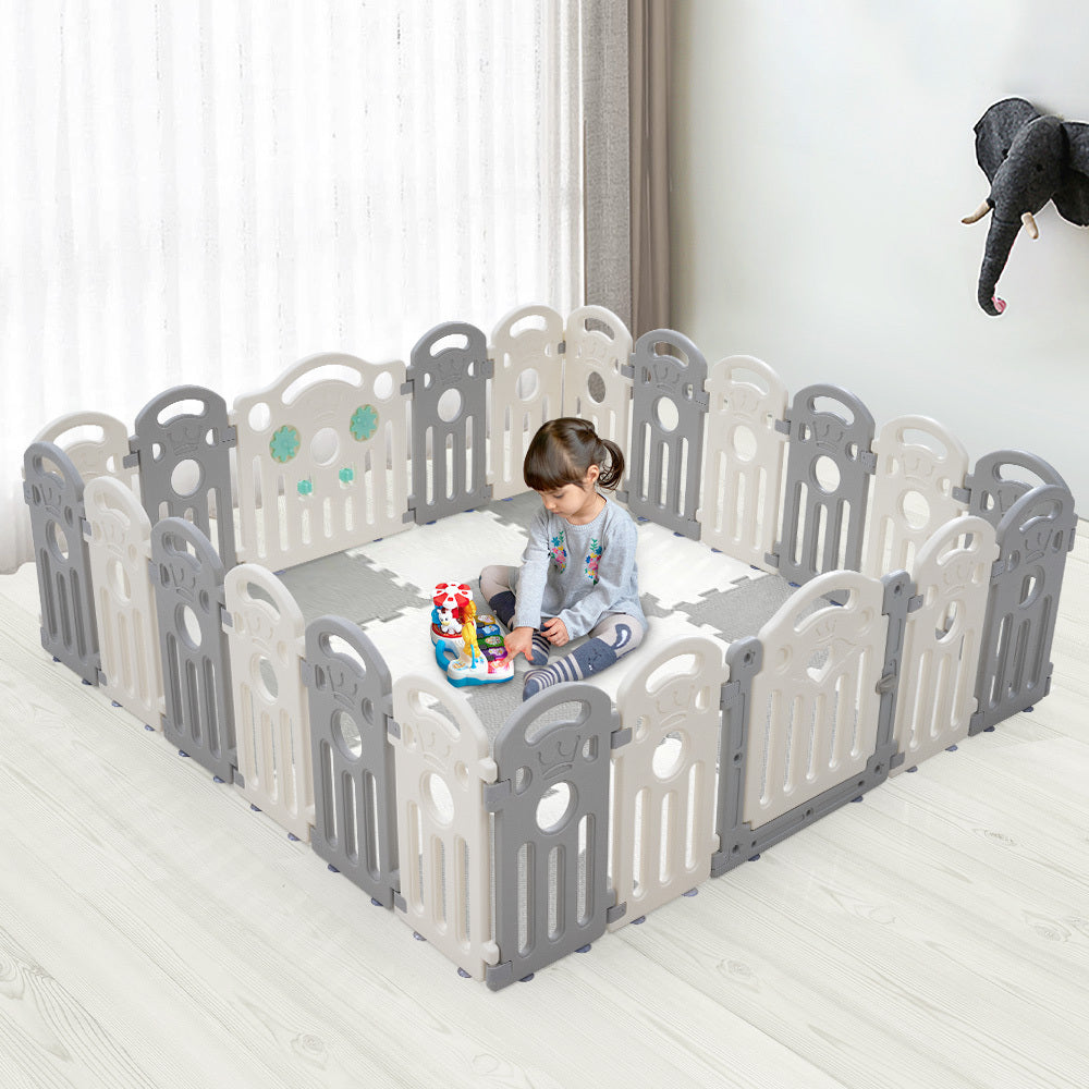 Playpals Kids Playpen Baby Safety Gate Toddler Fence 22 Panels