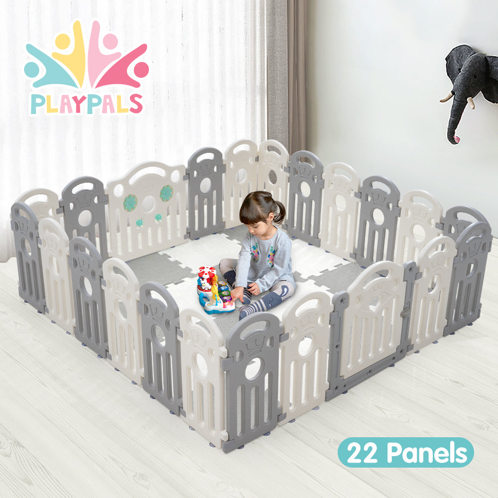 Playpals Kids Playpen Baby Safety Gate Toddler Fence 22 Panels