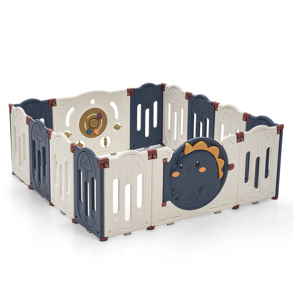 Playpals Kids Playpen Baby Safety Gate Toddler Fence 14 Panels