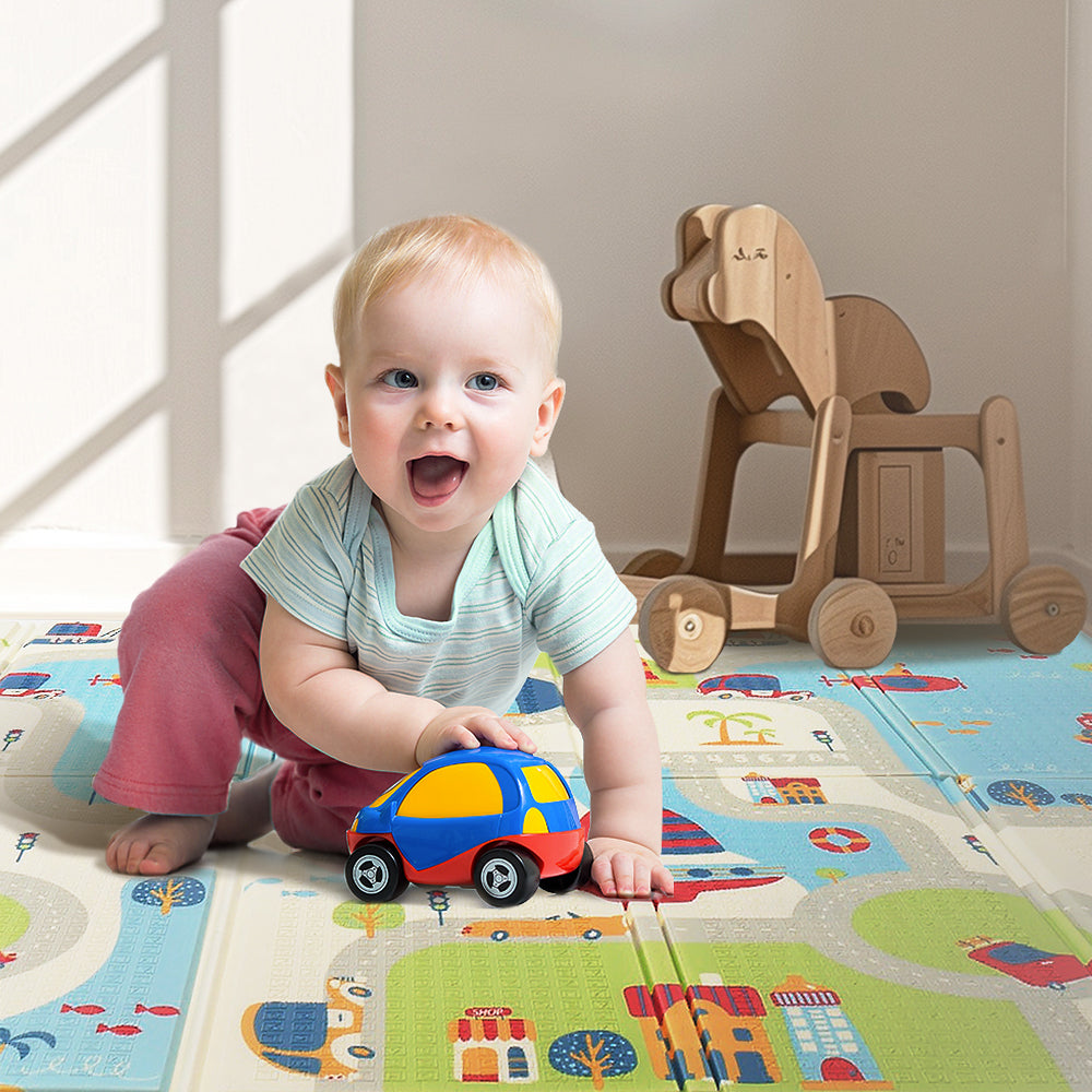 Playpals Kids Play Mat Double Folding Pad XPE Foam Non-slip Carpet