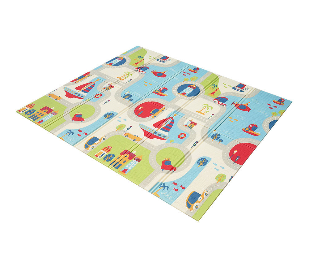 Playpals Kids Play Mat Double Folding Pad XPE Foam Non-slip Carpet