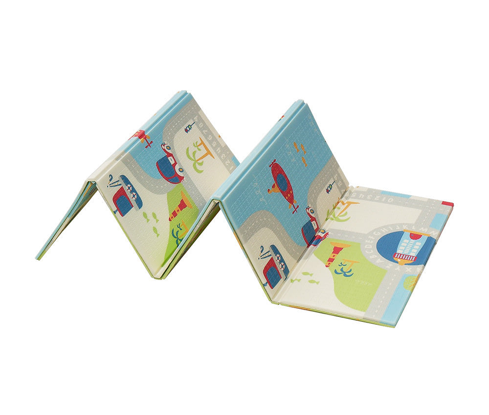 Playpals Kids Play Mat Double Folding Pad XPE Foam Non-slip Carpet