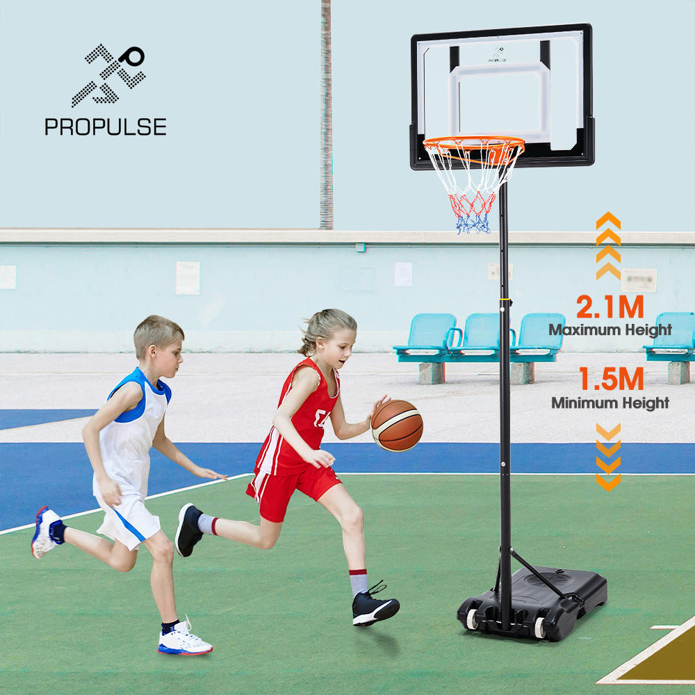 ProPulse Kids Basketball Hoop Portable 1.5M-2.1M Height Adjustable