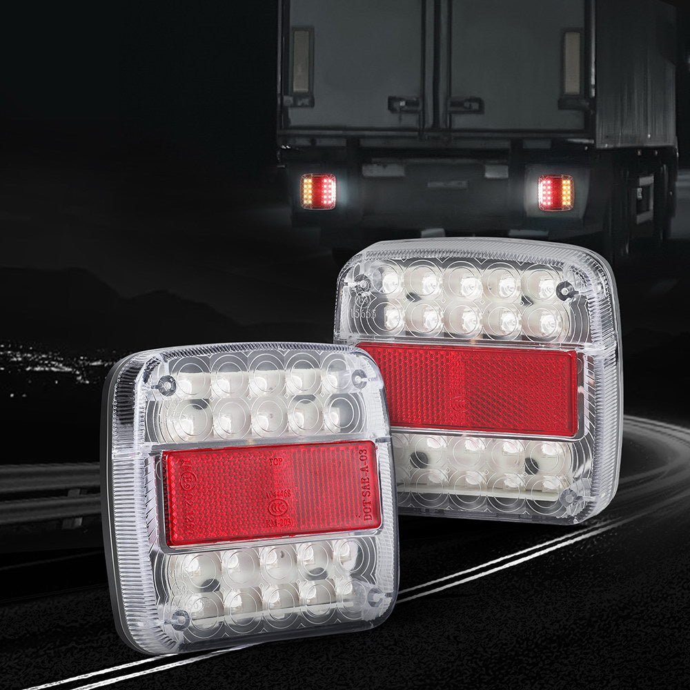 Giantz 26 LED Waterproof Tail Lights for Trucks and Trailers - Stop, Reverse, and Indicator Lights