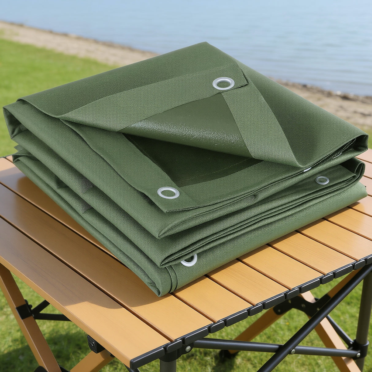 Instahut 2x3m Tarp Tarpaulin 600GSM Camping Canvas Heavy Duty Water Resistant