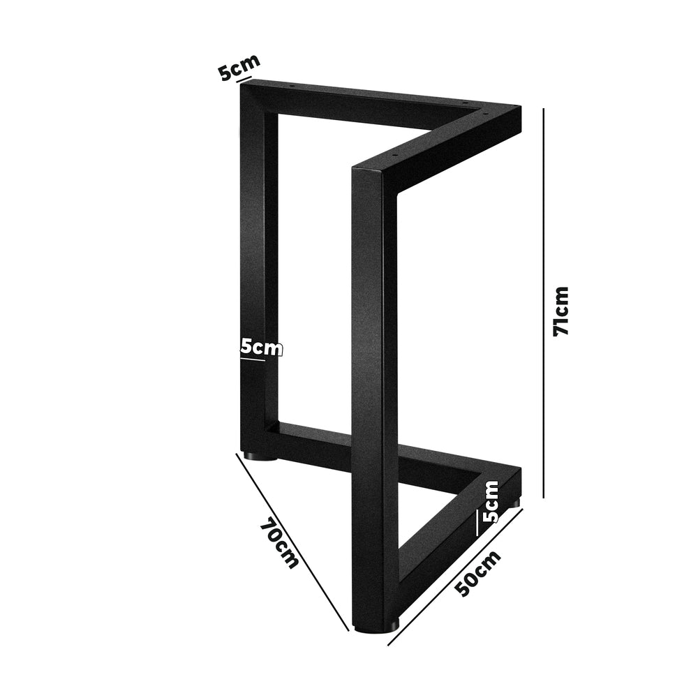 Oikiture 4X Table Legs Bench Box Steel Metal 71 X 71CM