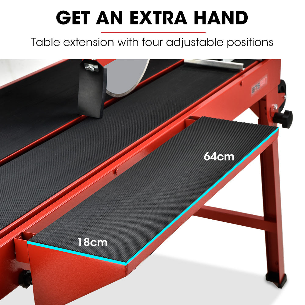 BAUMR-AG 1500W Electric Tile Saw Cutter with 300mm (12') Blade, 920mm Cutting Length, Side Extension Table