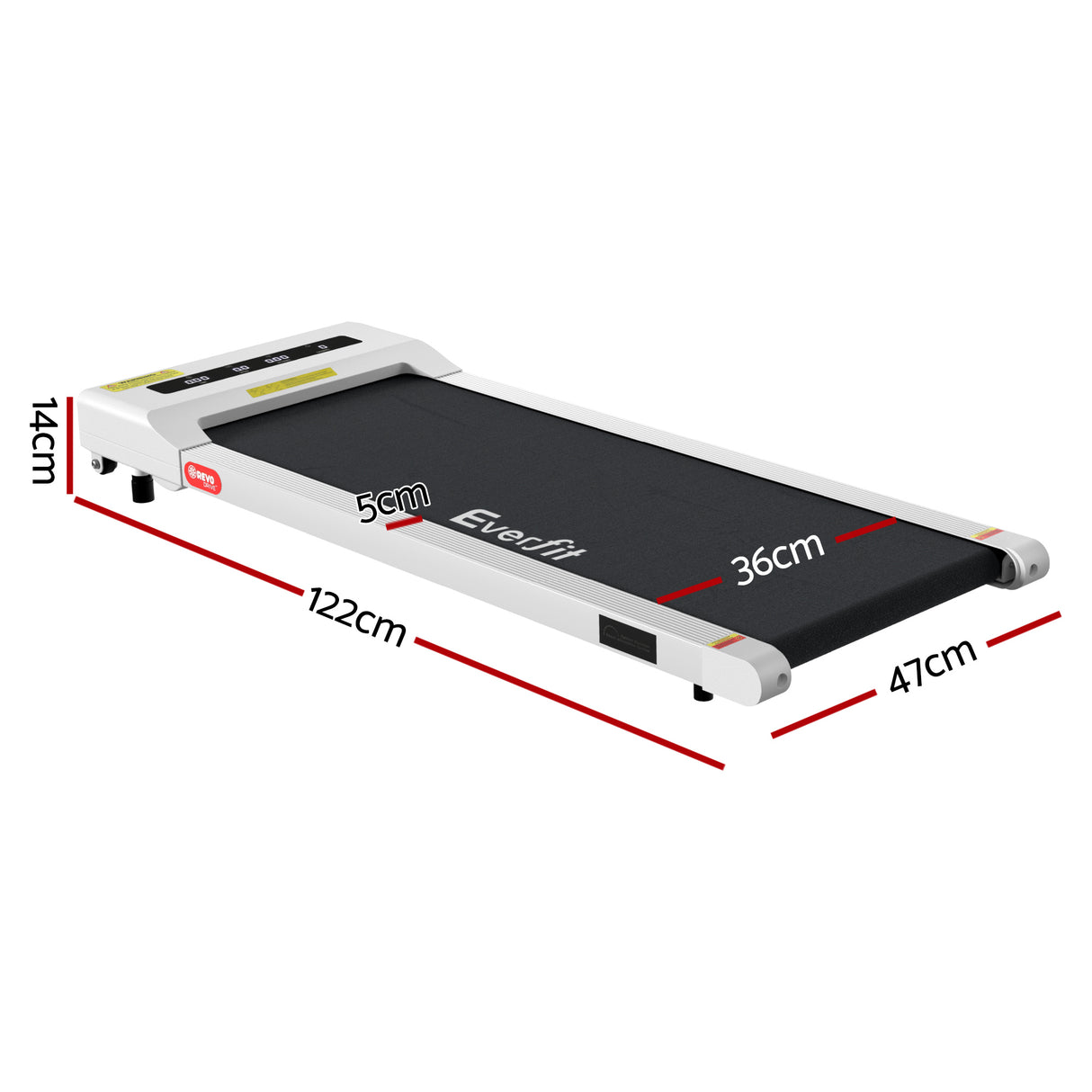 Everfit Treadmill Electric Walking Pad Under Desk Home Gym Fitness 360mm White
