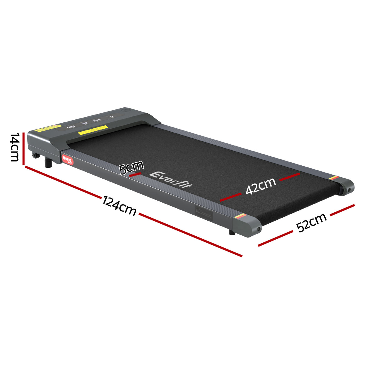 Everfit Treadmill Electric Walking Pad Under Desk Home Gym Fitness 400mm Grey