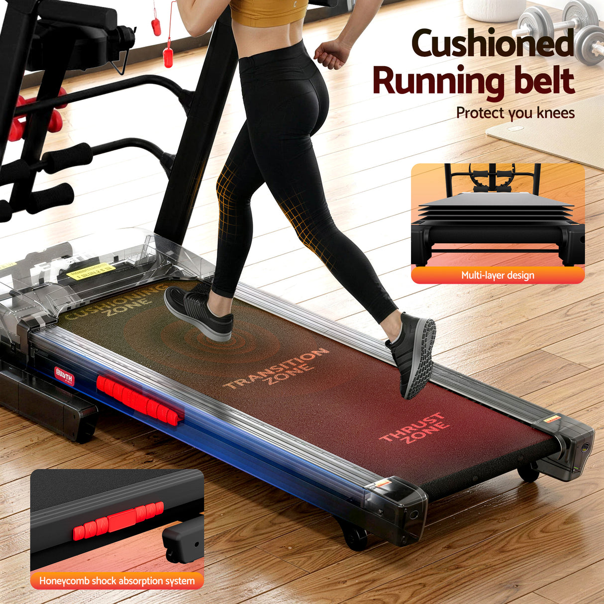 Everfit Treadmill Electric Home Gym Fitness Exercise Machine w/ Massager 480mm