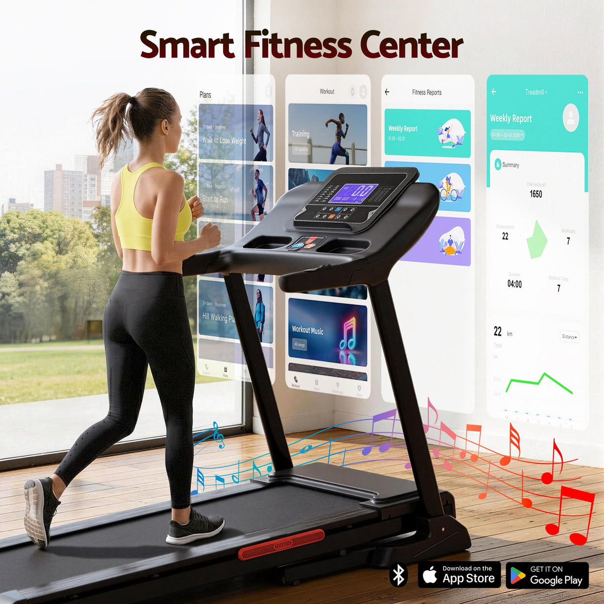 Everfit Treadmill Electric Auto Incline Home Gym Fitness Exercise Machine 520mm