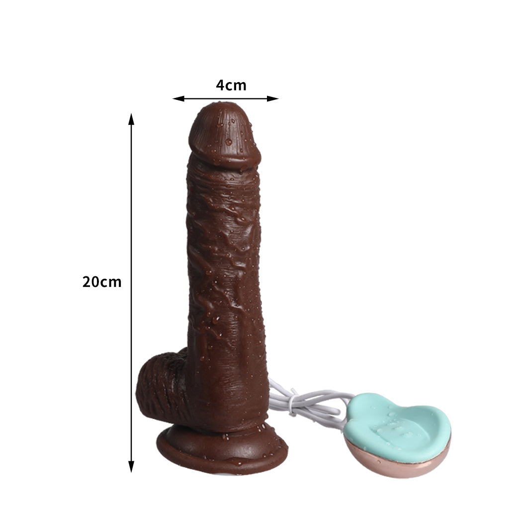 Urway Vibrator Dildo Heating Rotating Brown-2018816692335022082