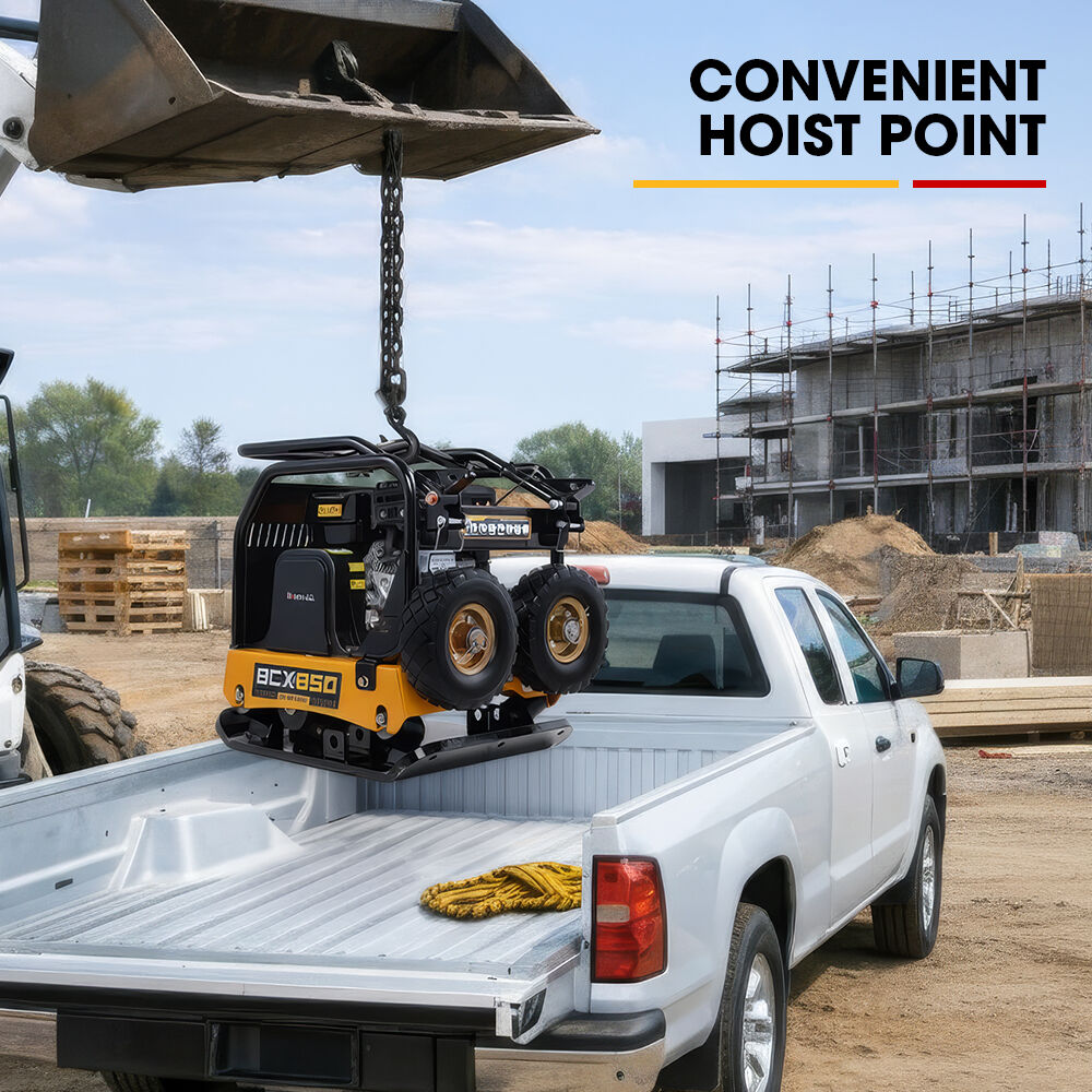 BAUMR-AG 125kg 450x630mm 7HP Plate Compactor, 32kN Vibratory Compaction, Wheel Kit, Protective Paver Pad, Commercial-Grade