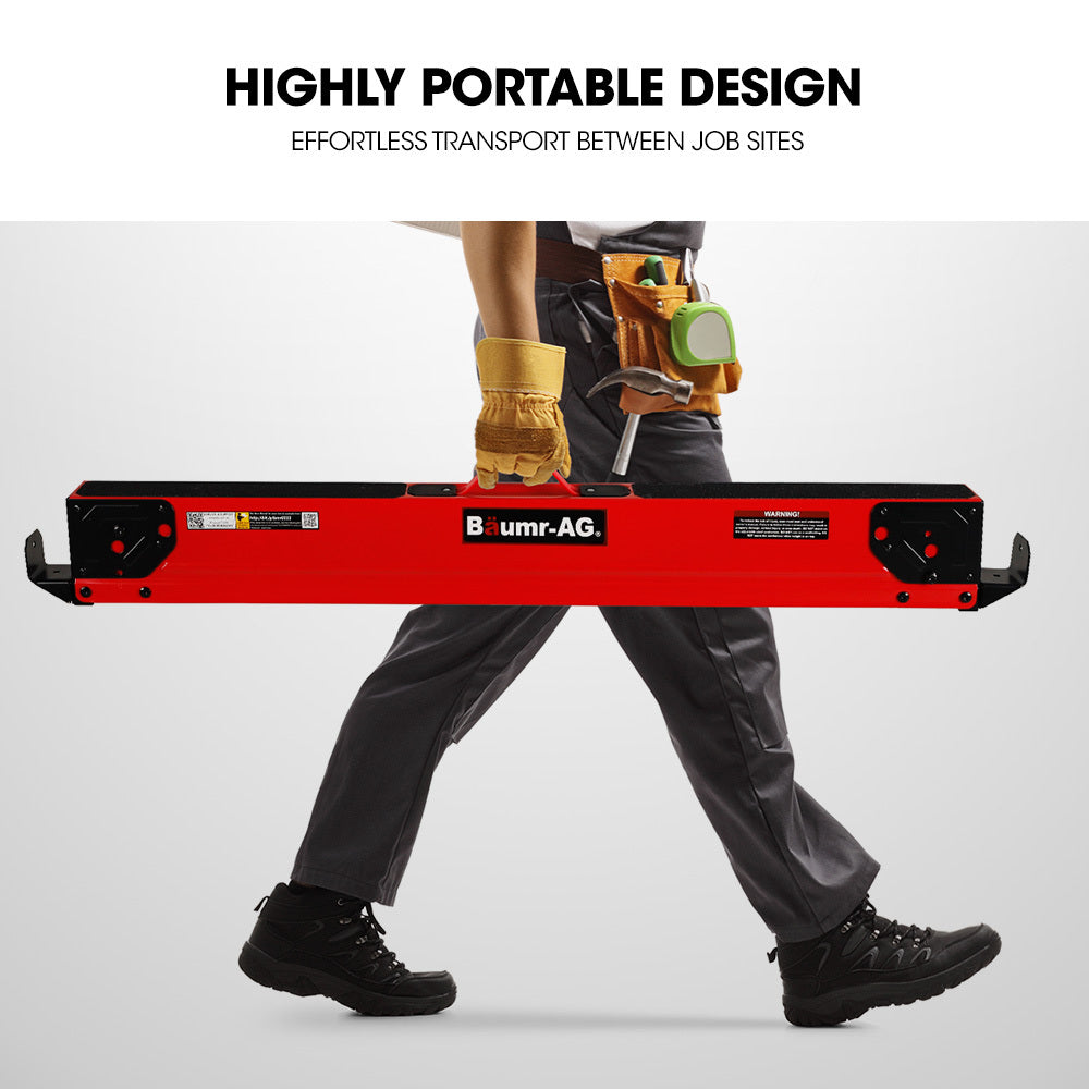 Baumr-AG 2 x Steel Sawhorses, 1000kg Capacity, Folding, 2x4 Support Arms