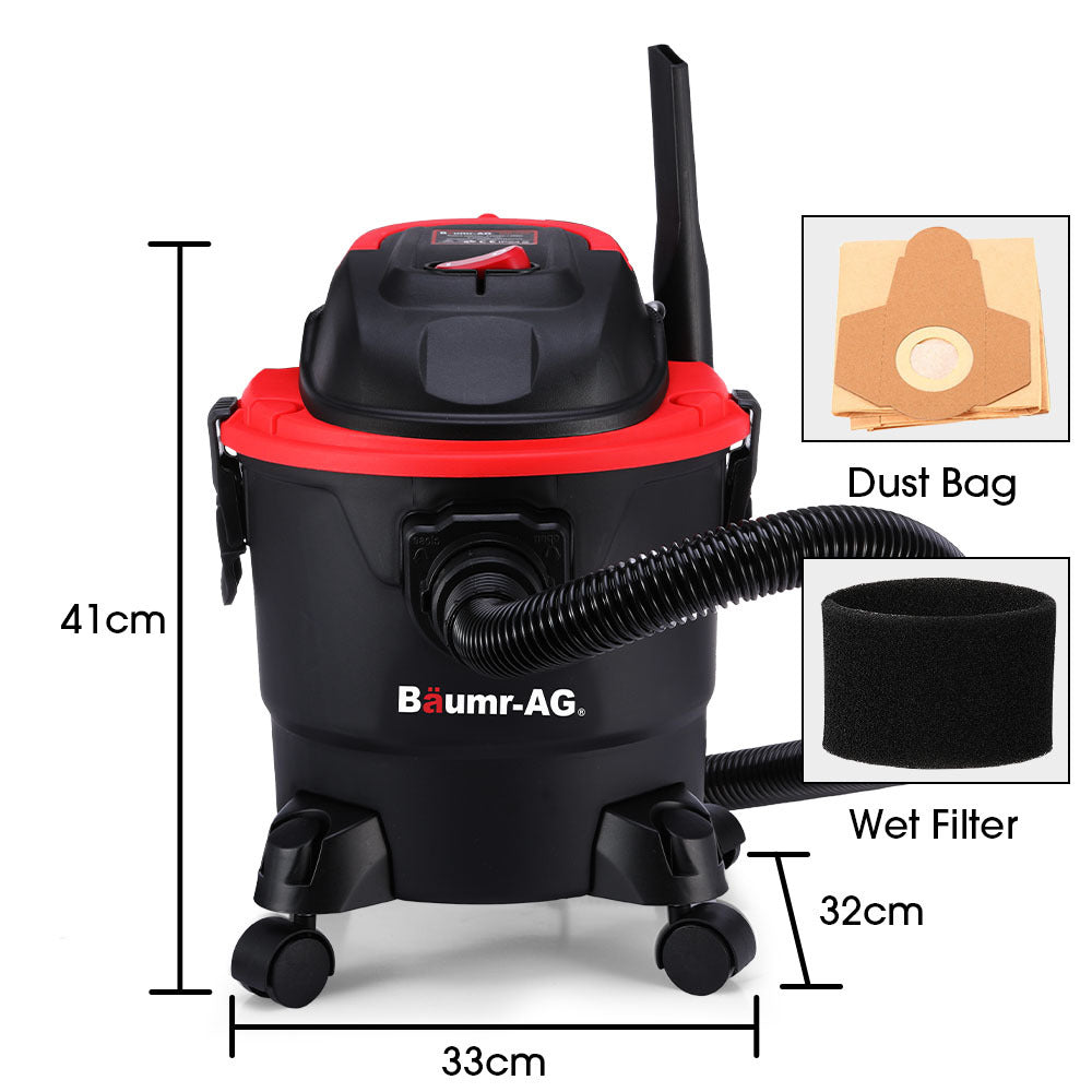 BAUMR-AG 15L 1200W Wet and Dry Vacuum Cleaner, with Blower, for Car, Workshop, Carpet
