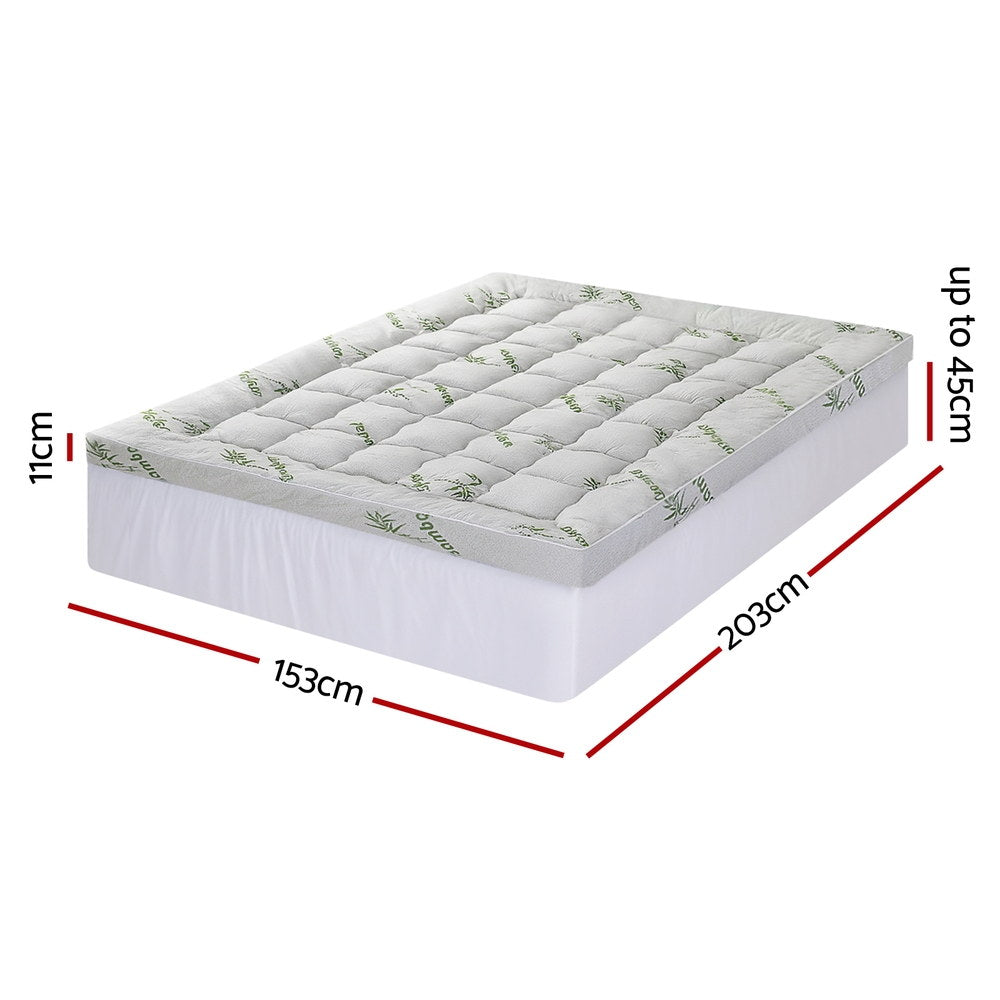 Giselle Mattress Topper 11cm Pillowtop toppers Bamboo Queen
