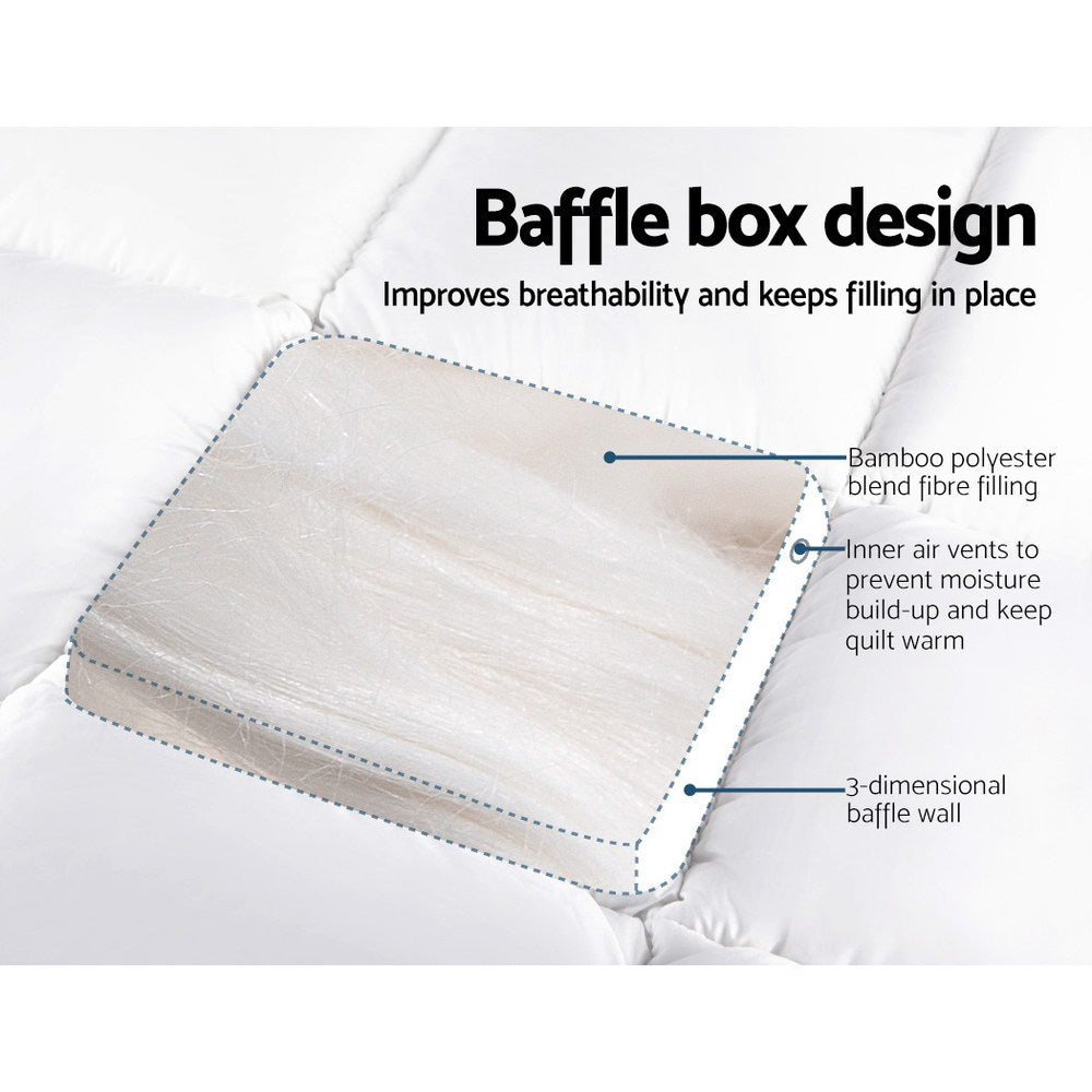 Giselle Bedding 5cm Bamboo Pillowtop Mattress Topper 1000GSM Mattress Pad for Back Pain Relief Washable Breathable Protector with 45cm Deep Pocket Single