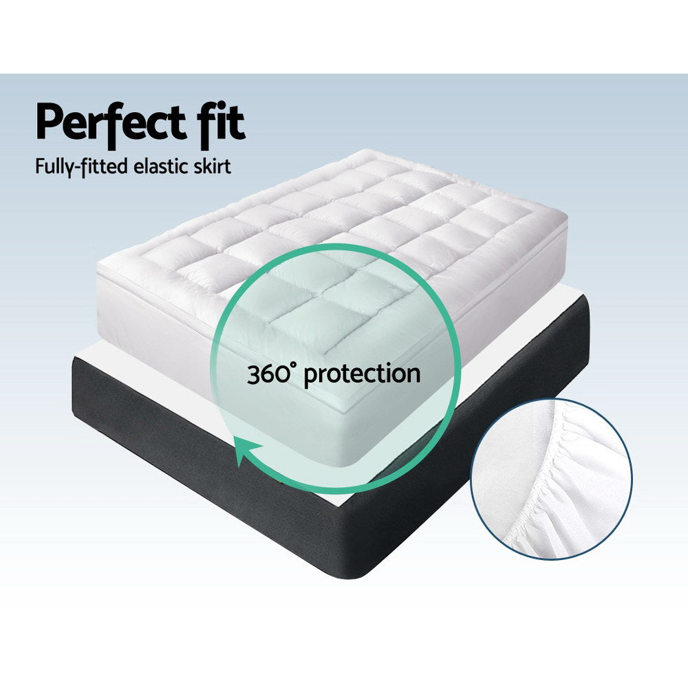 Giselle Bedding 5cm Bamboo Pillowtop Mattress Topper 1000GSM Mattress Pad for Back Pain Relief Washable Breathable Protector with 45cm Deep Pocket Single