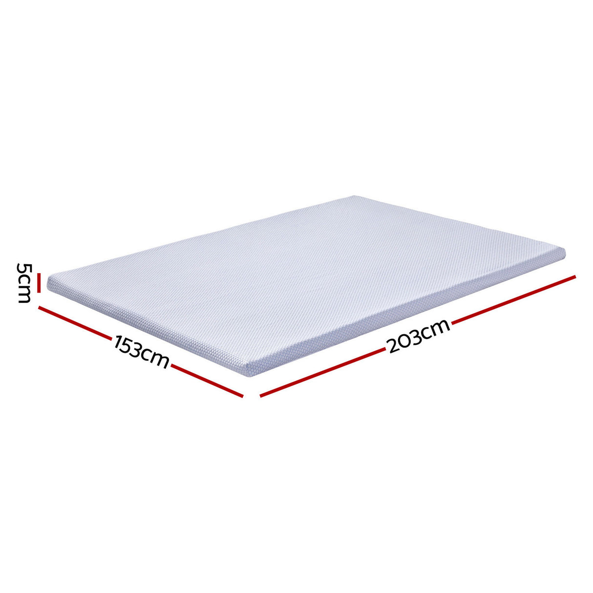 Giselle Bedding Latex Topper 100% Natural Latex Toppers 7-zone w/ Ice Silk Cool-touch Fabric Cooling Cover Queen 5cm
