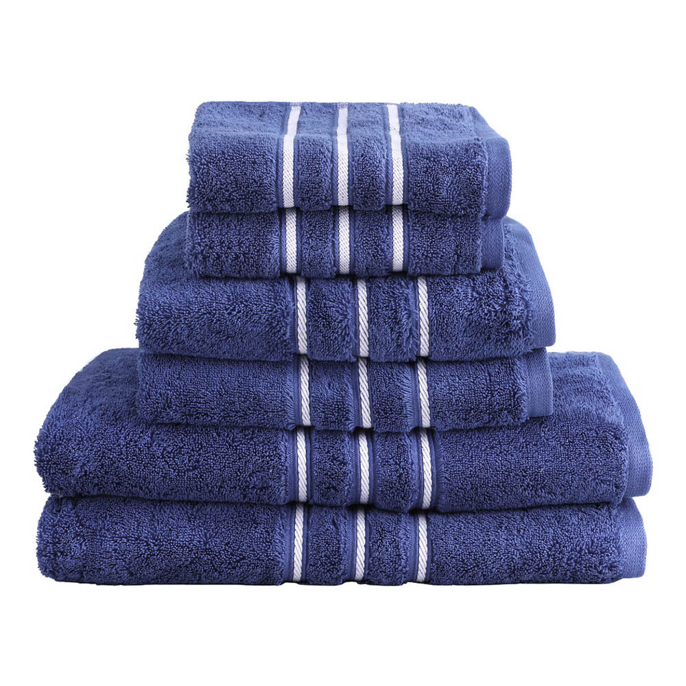 Luxurious 6-Piece Navy Cotton Bath Towel Set