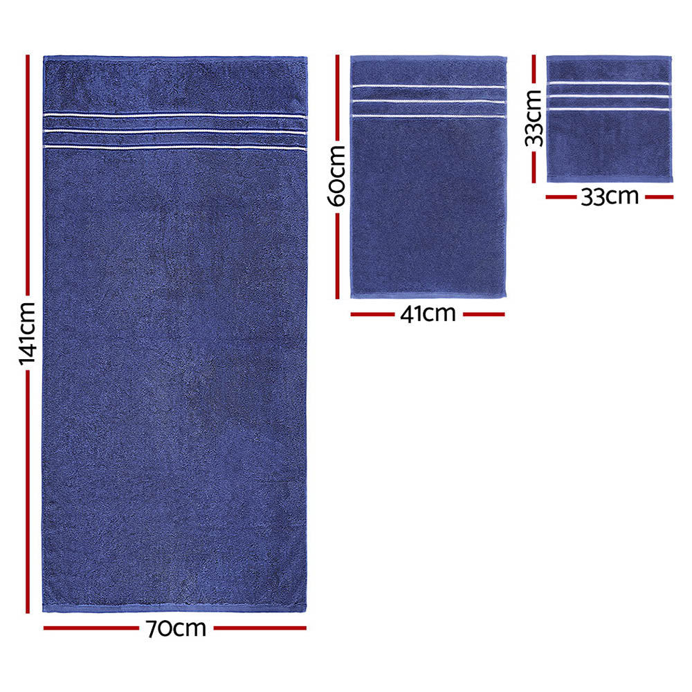 Luxurious 6-Piece Navy Cotton Bath Towel Set