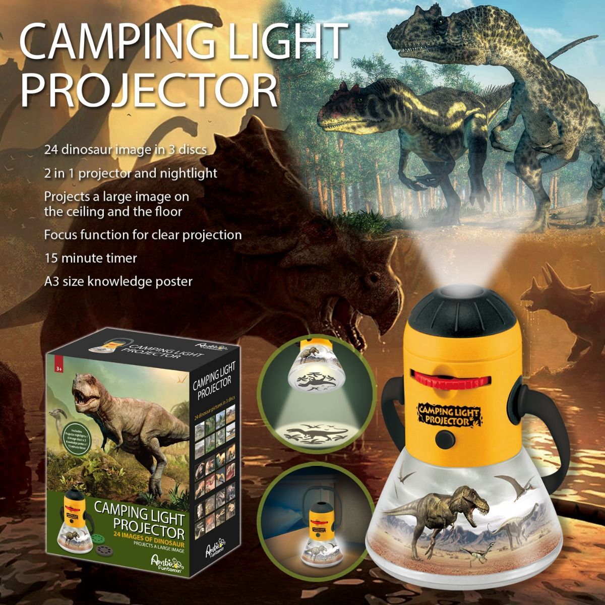 Dinosaur Mini Camping Night Light Projector