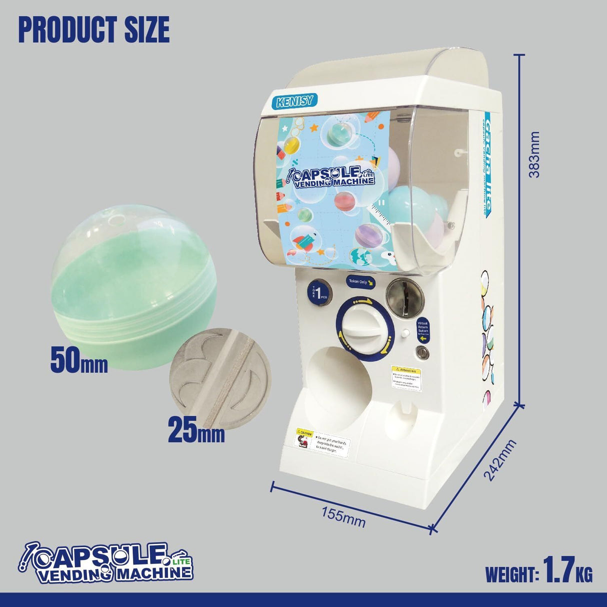 Gachapon Capsule Toy Vending Machine LITE MINI - WHITE