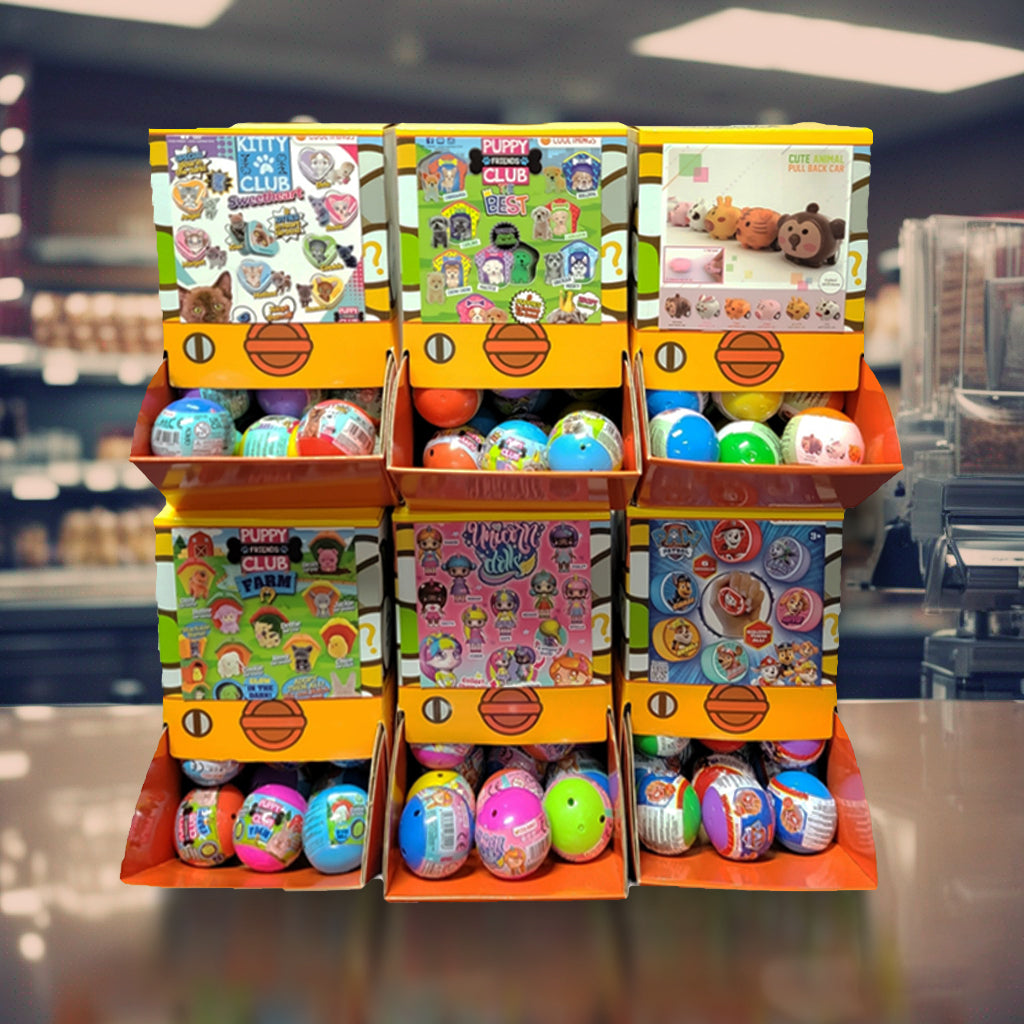 40X Cute Animal Pull Back Car Toy Capsules in Display Box