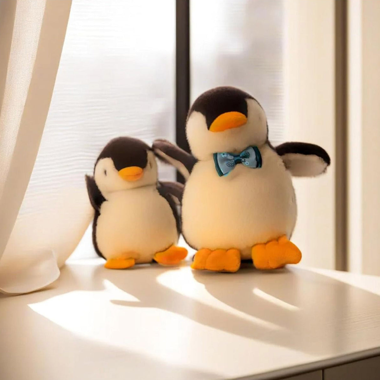 2X Plush Penguin Big and Small - BLACK