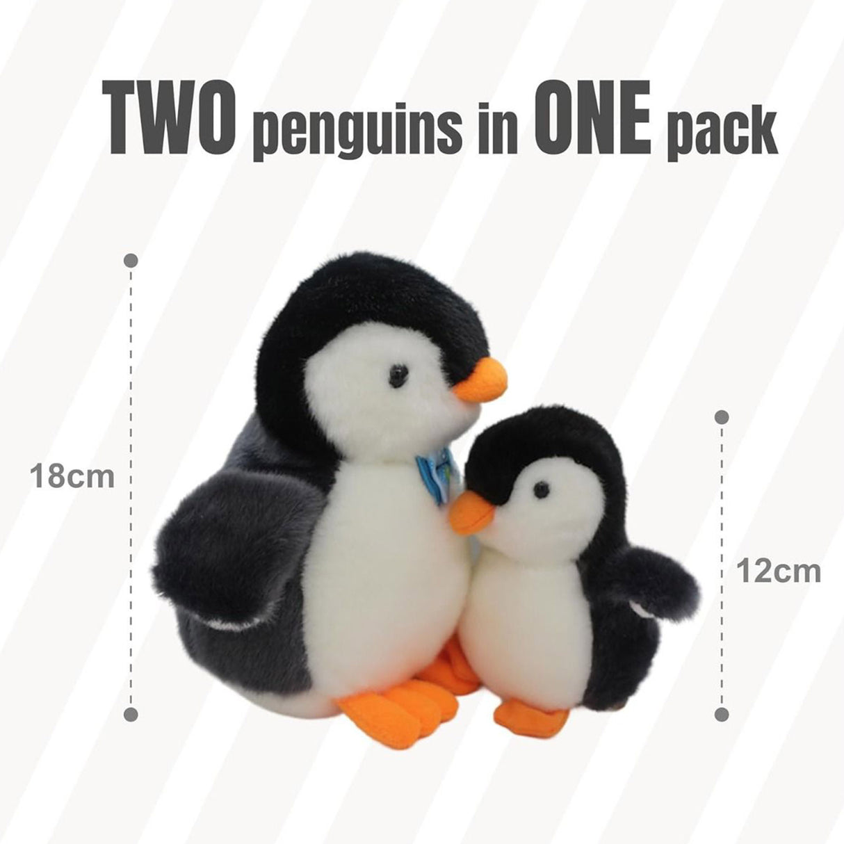 2X Plush Penguin Big and Small - PINK