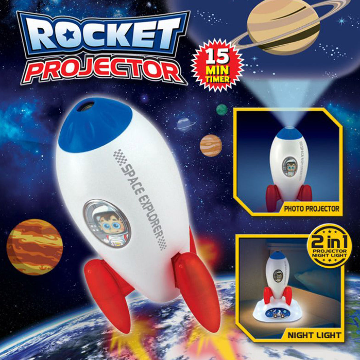 Rocket Projector Night Light STEM Toy
