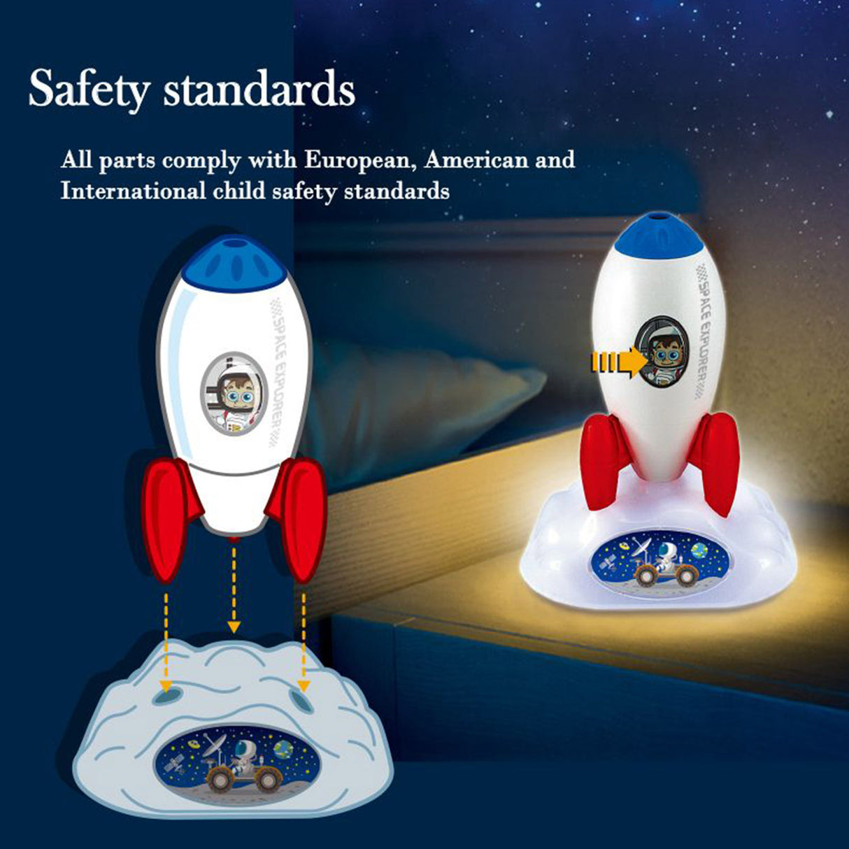 Rocket Projector Night Light STEM Toy