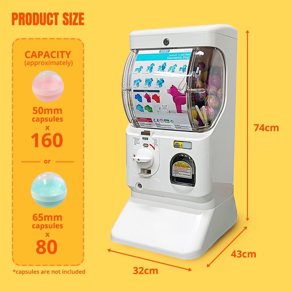 Gachapon Capsule Toy Vending Machine - WHITE
