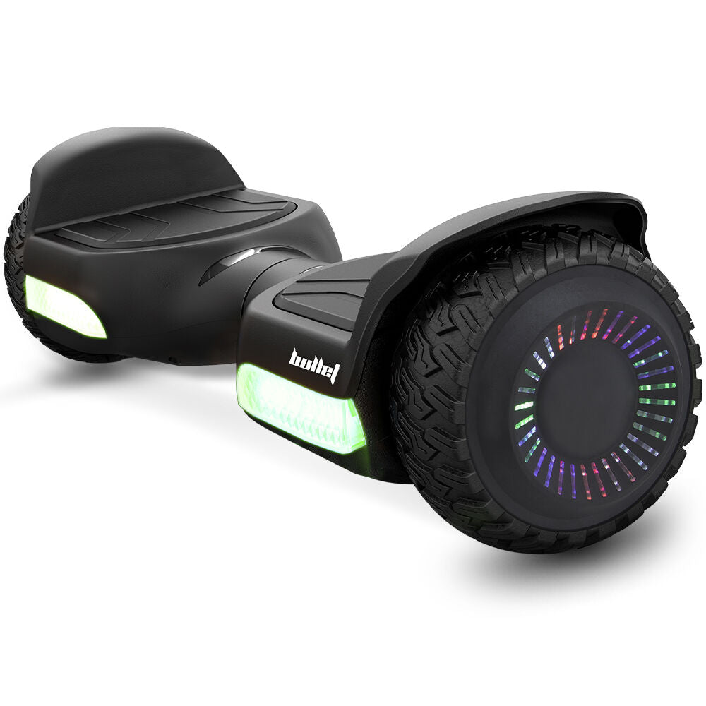 BULLET SX-2500 Hoverboard Scooter, 500W Brushless, UL Certified, AU Compliant, 6.5-inch Off-Road Style Tyres, Superior Self Balancing System, LED Lights, Black