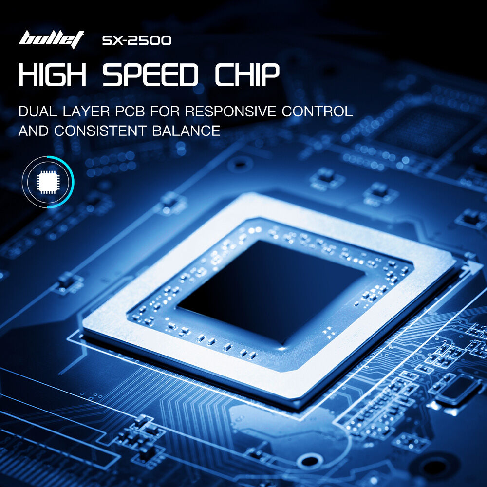 BULLET SX-2500 Hoverboard Scooter, 500W Brushless, UL Certified, AU Compliant, 6.5-inch Off-Road Style Tyres, Superior Self Balancing System, LED Lights, Black