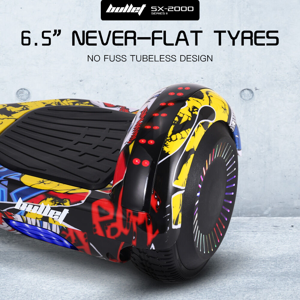 BULLET SX-2000 Hoverboard Scooter, 500W Brushless, UL Certified, AU Compliant, Superior Self Balancing System, LED Lights, Hip Hop Design