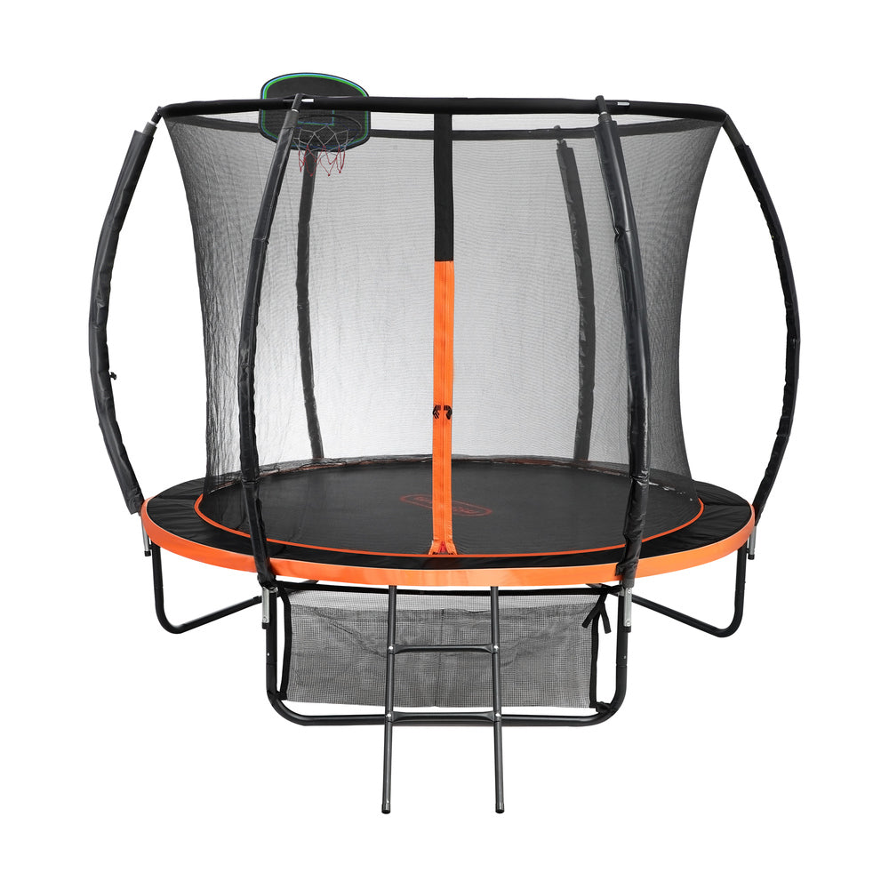 Mazam 10FT Kids Trampline Safety Net Basketball Set Ladder Round