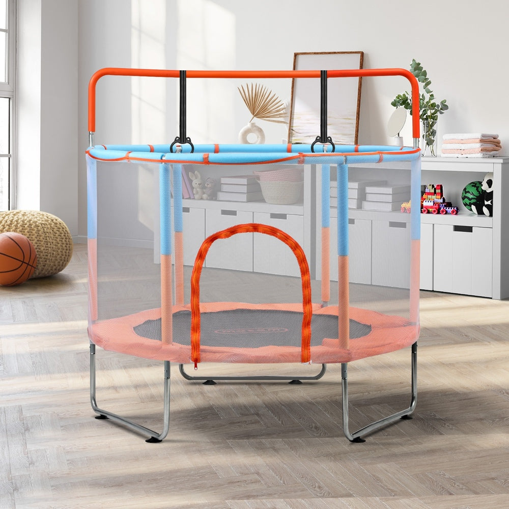 Mazam 60 Inch Kids Trampoline Enclosure Safety Net Horizontal Bar