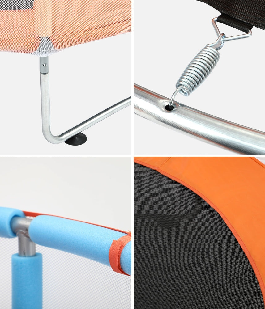 Mazam 60 Inch Kids Trampoline Enclosure Safety Net Horizontal Bar