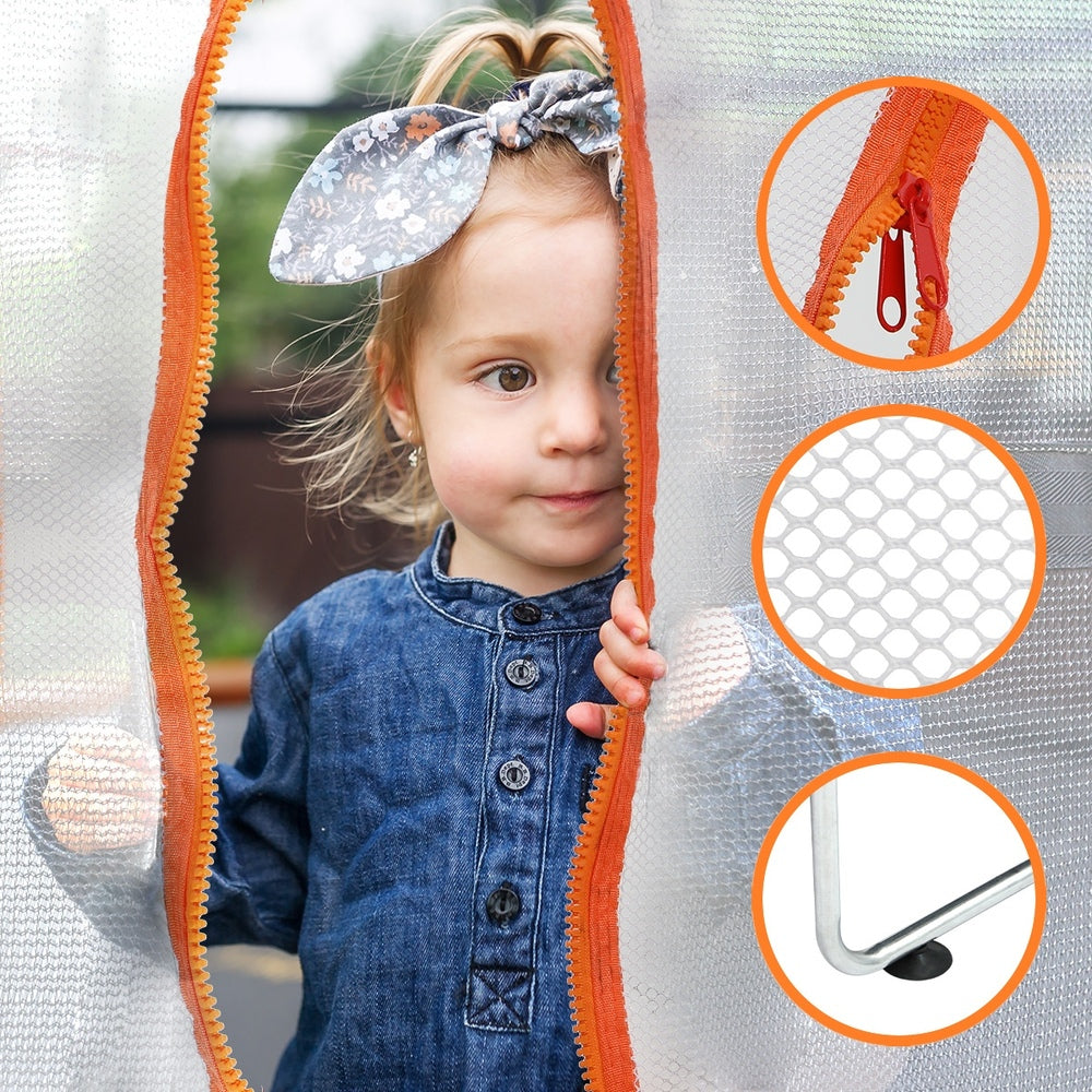 Mazam 60 Inch Kids Trampoline Enclosure Safety Net Horizontal Bar