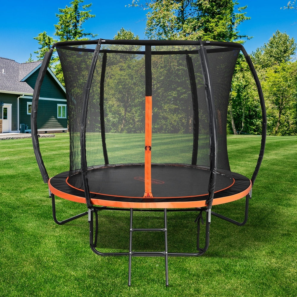 Mazam 8FT Kids Trampoline Round Encosure Safety Net with Ladder