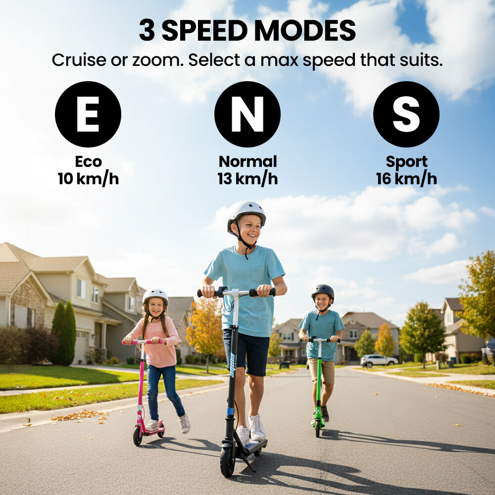 ALPHA Edge Electric Scooter Kids/Teens, 16km/h Max, Adjustable Height, UL Certified, AU Compliant, D