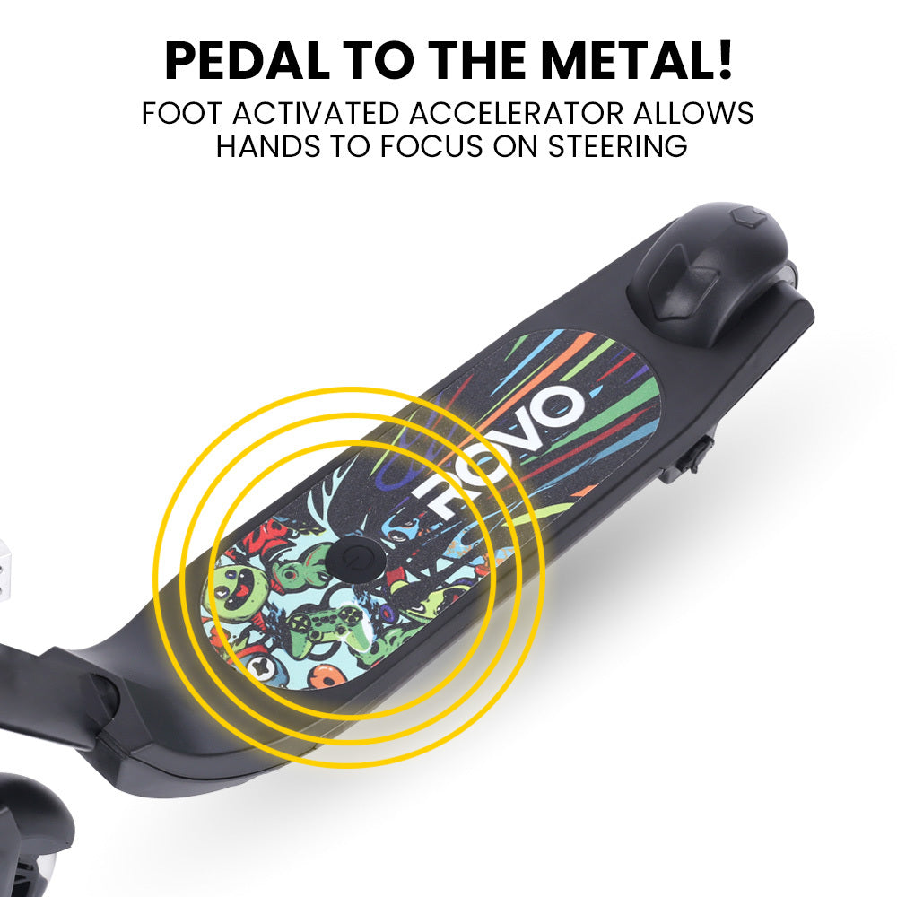 ROVO KIDS WhizKid Electric Scooter, Ages 5-11, Adjustable Height, AU Compliant, Lithium Battery, Brushless Motor, Black