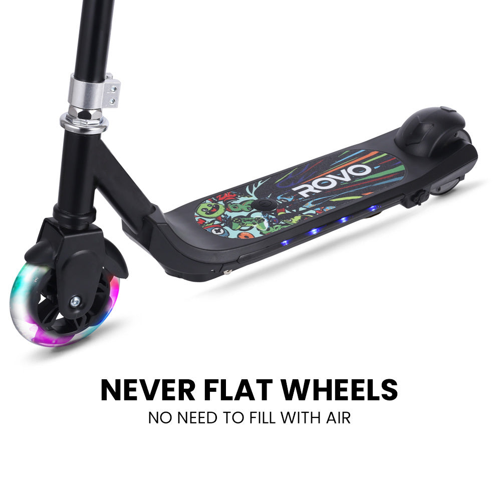 ROVO KIDS WhizKid Electric Scooter, Ages 5-11, Adjustable Height, AU Compliant, Lithium Battery, Brushless Motor, Black