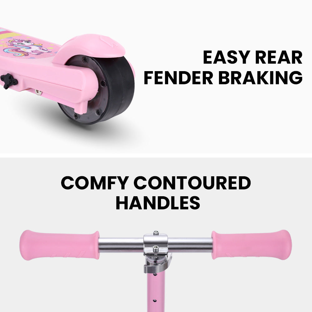 ROVO KIDS WhizKid Electric Scooter, Ages 5-11, Adjustable Height, AU Compliant, Lithium Battery, Brushless Motor, Pink