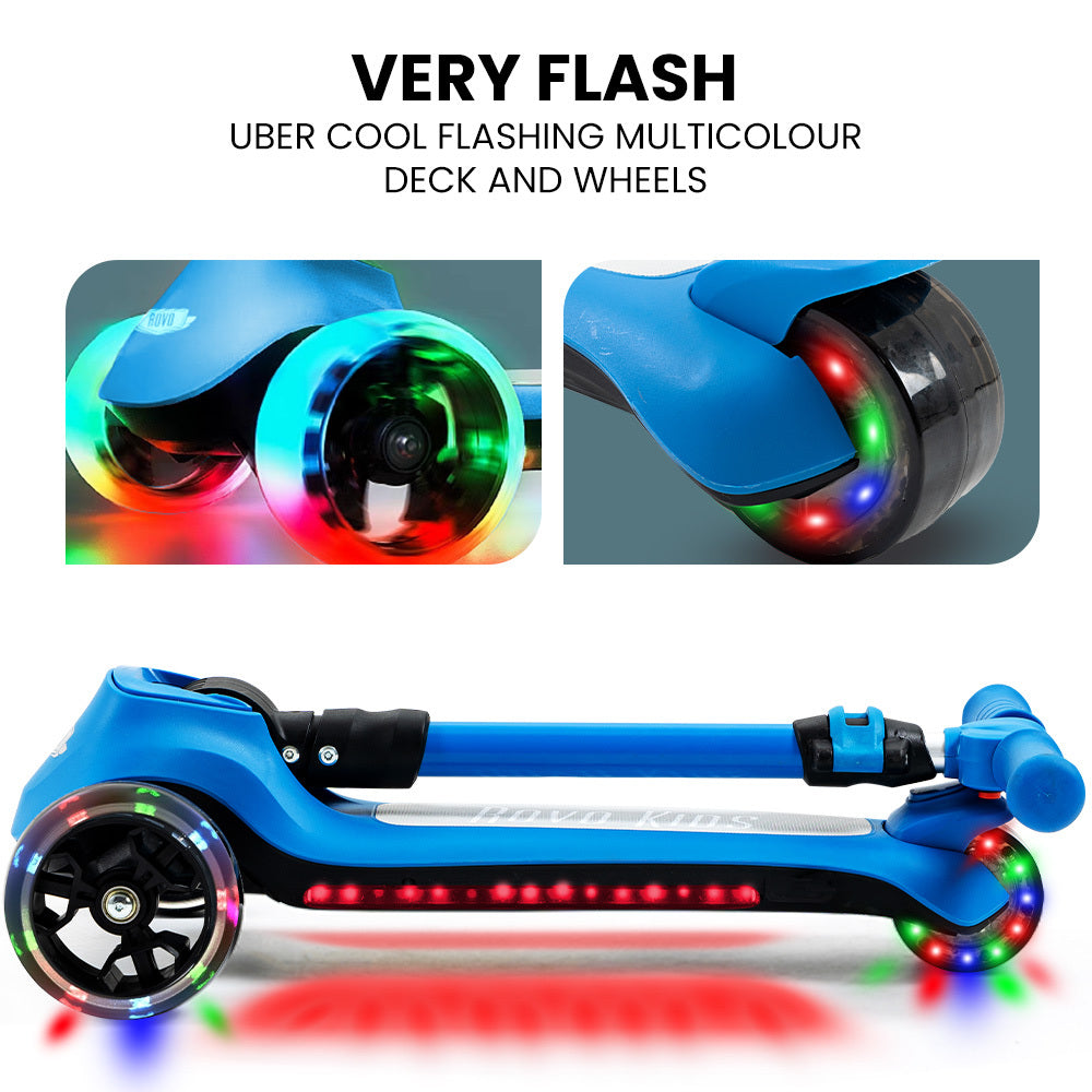 ROVO KIDS 3-Wheel Electric Scooter , Ages 3-8, Adjustable Height, AU Compliant, Lithium Battery, Blue